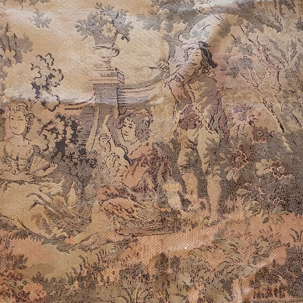 Vintage French Late 1800's Tapestry with Pastoral Scene
